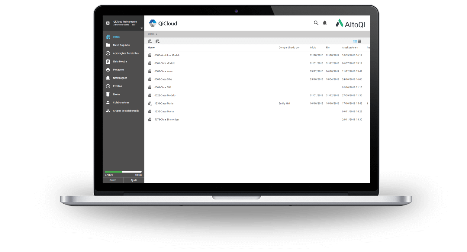 Notebook com demonstração do AltoQi Cloud